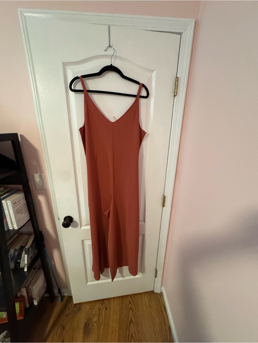 Athleta Rust-Colored V-Neck Jumpsuit